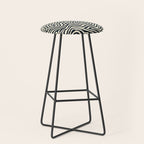 Abstract black and white stripe line pattern Stool Gallery Image 1