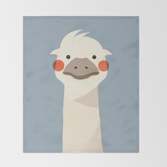 Emu, Animal Portrait Throw Blanket Gallery Image 2