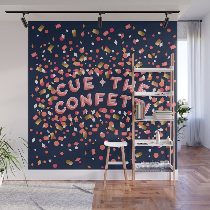 Cue the Confetti - Navy Palette Wall Mural Gallery Image 1