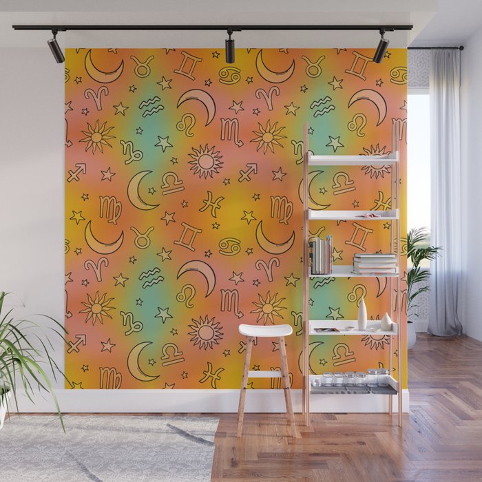 Rainbow Celestial Print Wall Mural Gallery Image 1