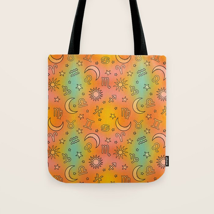 Rainbow Celestial Print Tote Bag Gallery Image 1