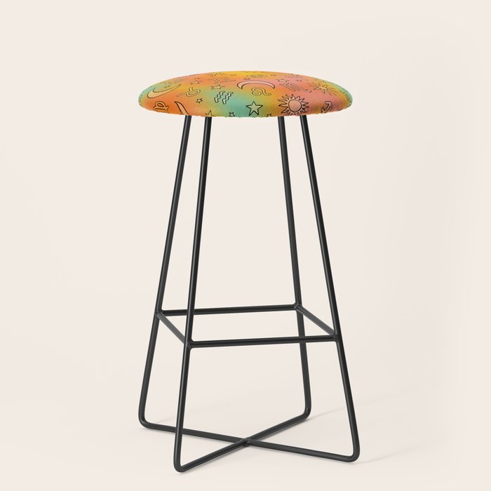 Rainbow Celestial Print Stool Gallery Image 1