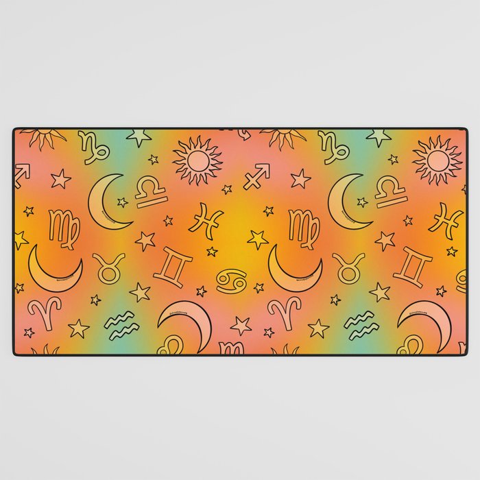 Rainbow Celestial Print Desk Mat Gallery Image 3
