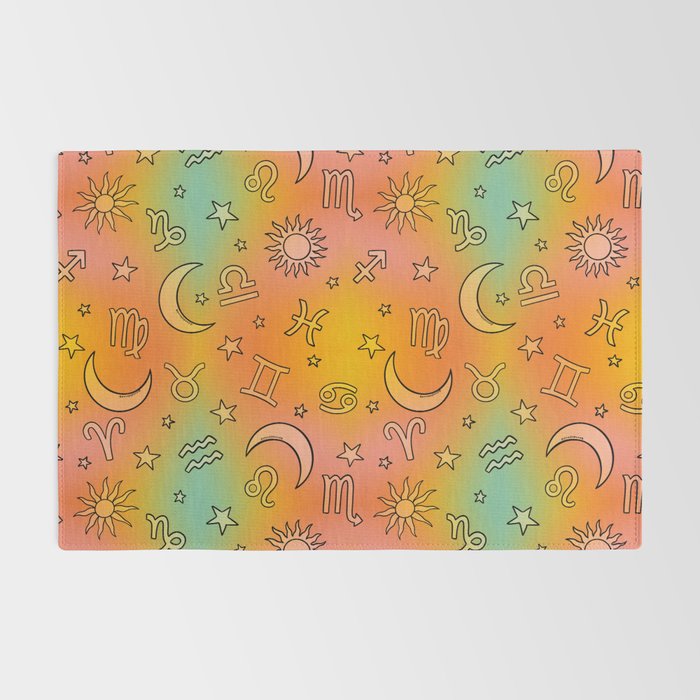 Rainbow Celestial Print Rug Gallery Image 2