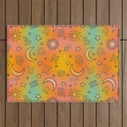 Rainbow Celestial Print Outdoor Rug Gallery Image 1