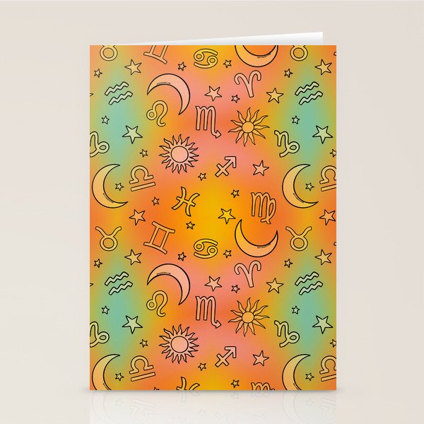 Rainbow Celestial Print Stationery Card Gallery Image 2