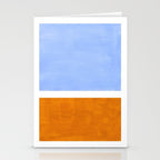 Pastel Royal Blue Yellow ochre Mid Century Modern Abstract Minimalist Rothko Color Field Squares Stationery Card Gallery Image 2