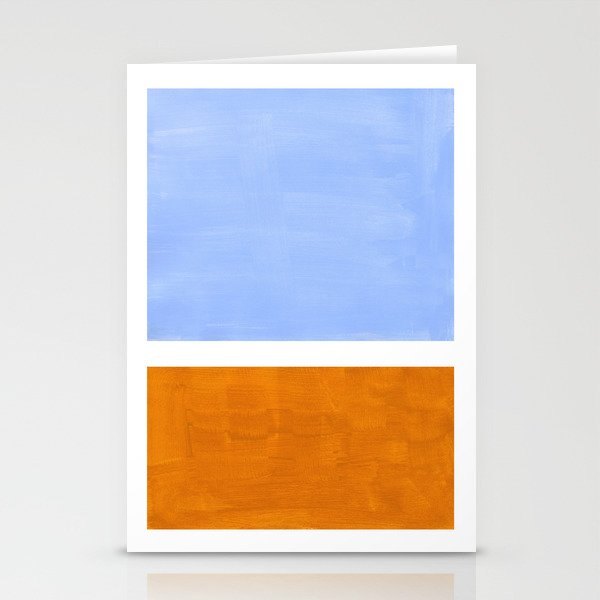 Pastel Royal Blue Yellow ochre Mid Century Modern Abstract Minimalist Rothko Color Field Squares Stationery Card Gallery Image 2