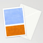 Pastel Royal Blue Yellow ochre Mid Century Modern Abstract Minimalist Rothko Color Field Squares Stationery Card Gallery Image 2