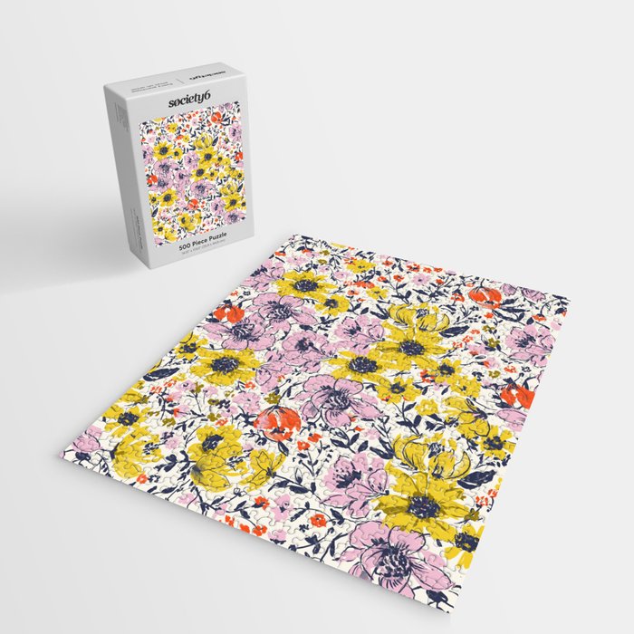 Lovely and Wild - purple and yellow Jigsaw Puzzle Gallery Image 2