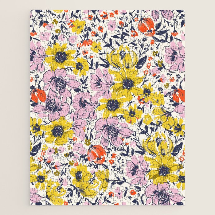 Lovely and Wild - purple and yellow Jigsaw Puzzle Gallery Image 1