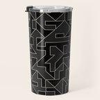 Classy Elegant Black White Gray Modern Artwork Travel Mug Gallery Image 3