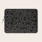 Classy Elegant Black White Gray Modern Artwork Laptop Sleeve Gallery Image 1