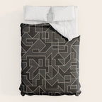 Classy Elegant Black White Gray Modern Artwork Comforter Gallery Image 6