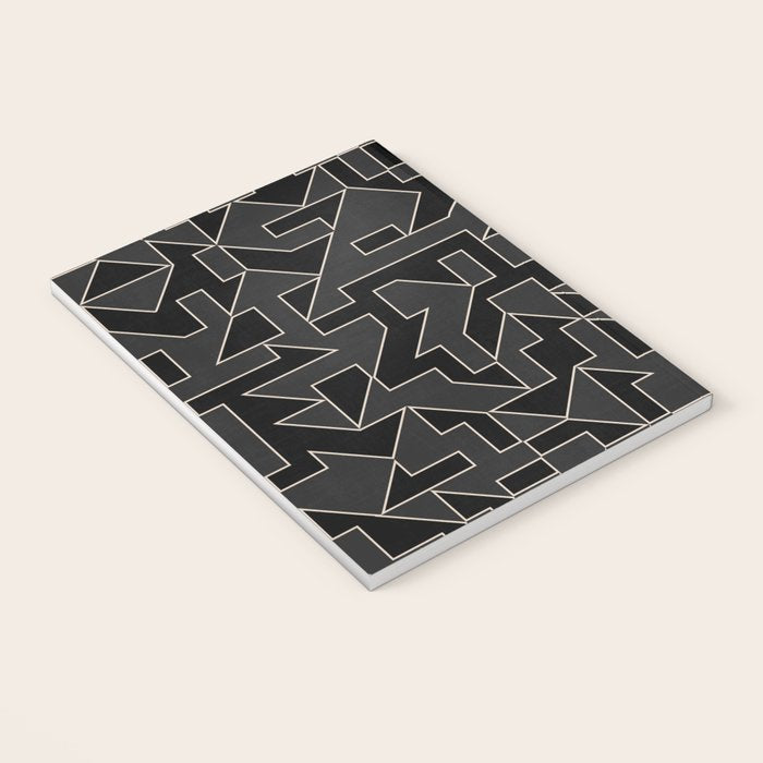 Classy Elegant Black White Gray Modern Artwork Notebook Gallery Image 3