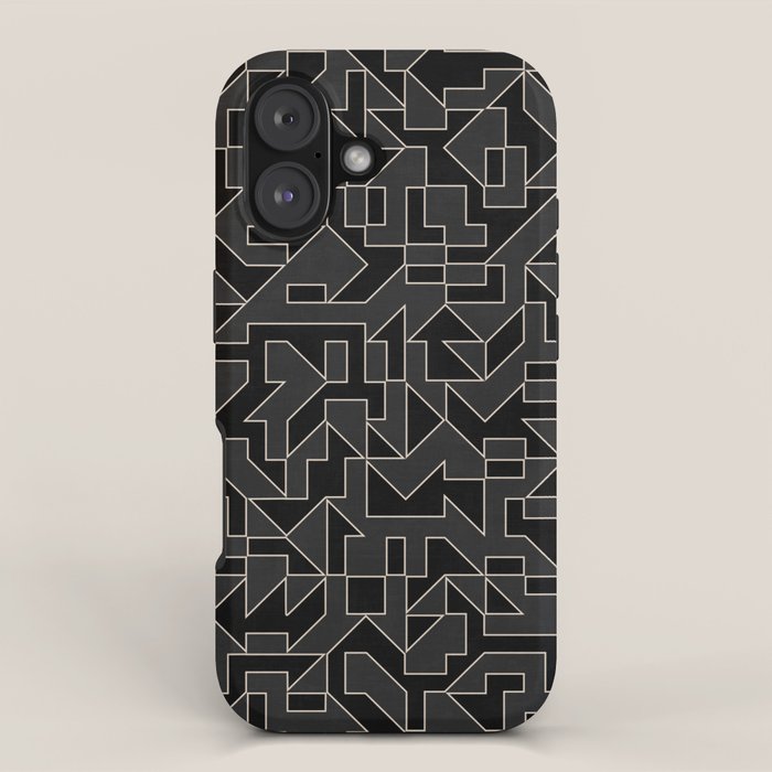 Classy Elegant Black White Gray Modern Artwork iPhone Case Gallery Image 1