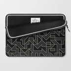 Classy Elegant Black White Gray Modern Artwork Laptop Sleeve Gallery Image 2