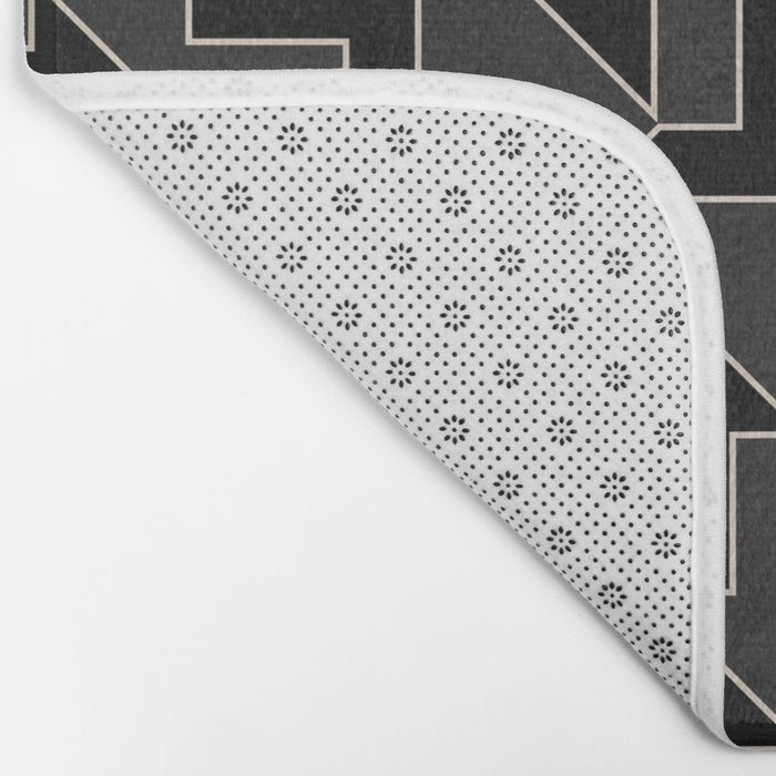 Classy Elegant Black White Gray Modern Artwork Bath Mat Gallery Image 2
