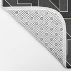 Classy Elegant Black White Gray Modern Artwork Bath Mat Gallery Image 2