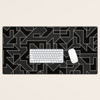 Classy Elegant Black White Gray Modern Artwork Desk Mat Gallery Image 1