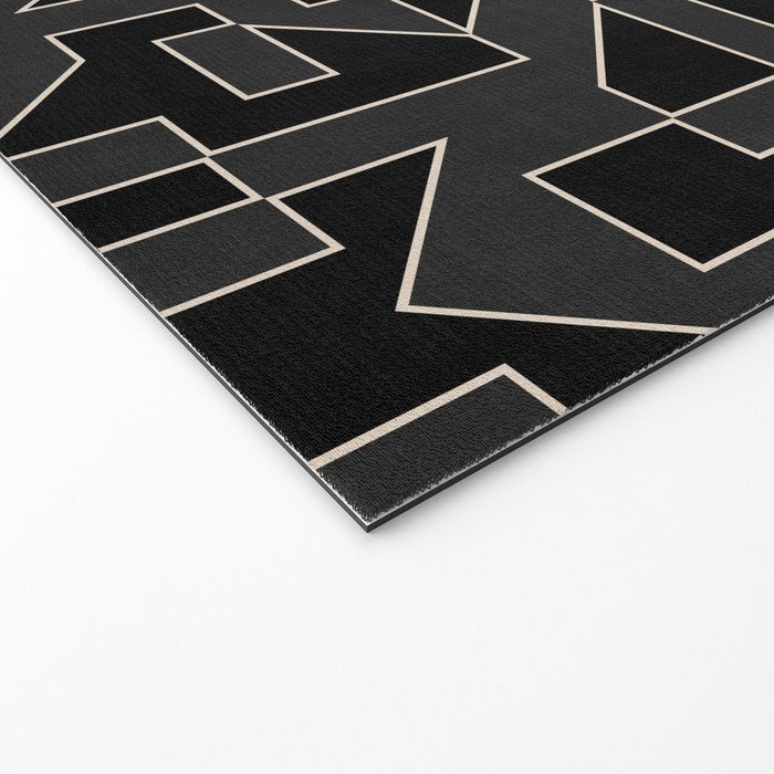 Classy Elegant Black White Gray Modern Artwork Welcome Mat Gallery Image 2