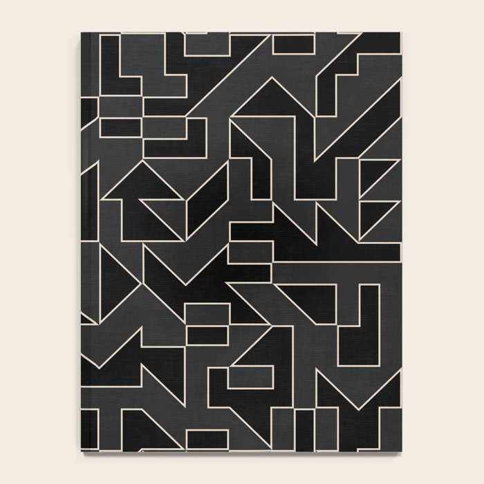 Classy Elegant Black White Gray Modern Artwork Notebook Gallery Image 4