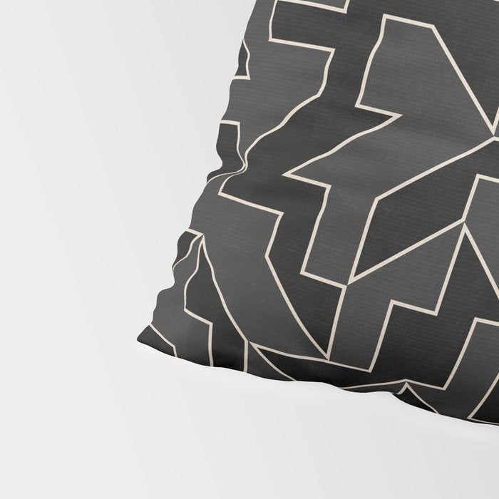 Classy Elegant Black White Gray Modern Artwork Pillow Sham Gallery Image 4