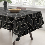Classy Elegant Black White Gray Modern Artwork Tablecloth Gallery Image 3