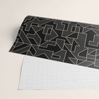 Classy Elegant Black White Gray Modern Artwork Wrapping Paper Gallery Image 2
