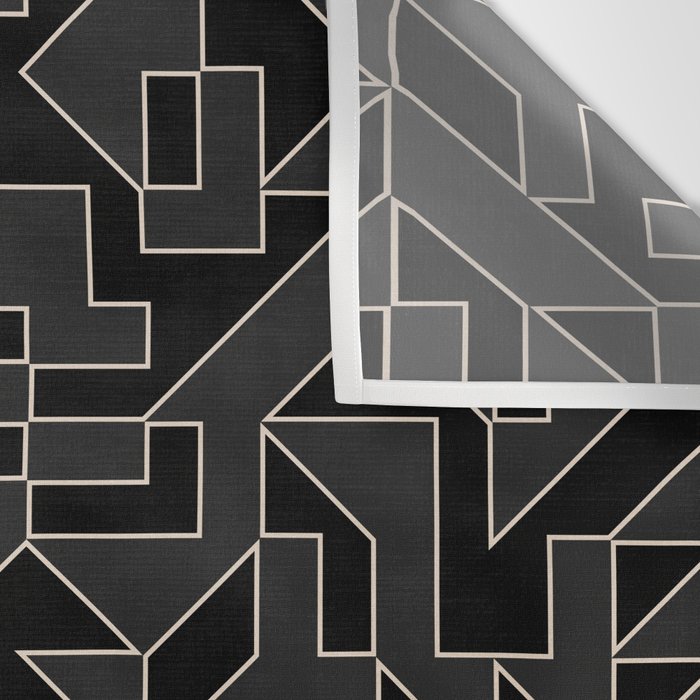 Classy Elegant Black White Gray Modern Artwork Wall Tapestry Gallery Image 3
