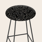 Classy Elegant Black White Gray Modern Artwork Stool Gallery Image 2