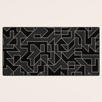 Classy Elegant Black White Gray Modern Artwork Desk Mat Gallery Image 3