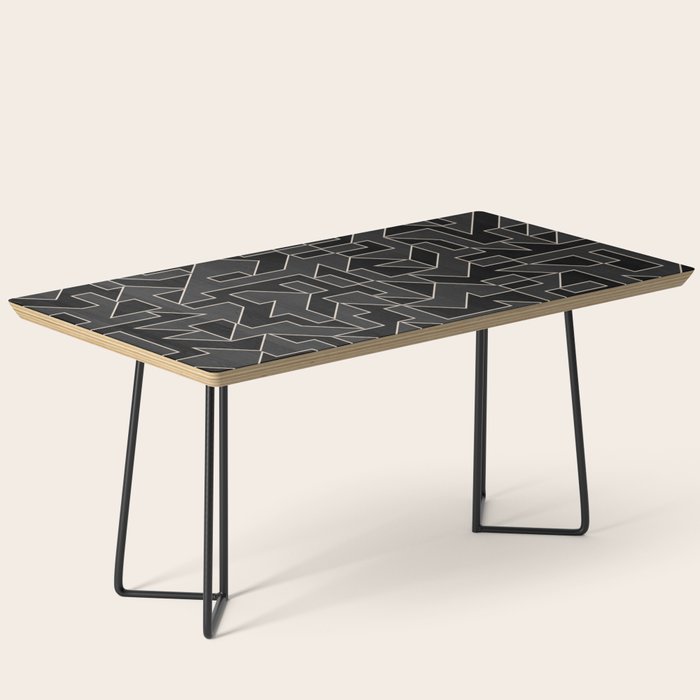 Classy Elegant Black White Gray Modern Artwork Coffee Table Gallery Image 1