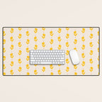 Simple Yellow - Floral pattern Desk Mat Gallery Image 1