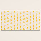 Simple Yellow - Floral pattern Desk Mat Gallery Image 3