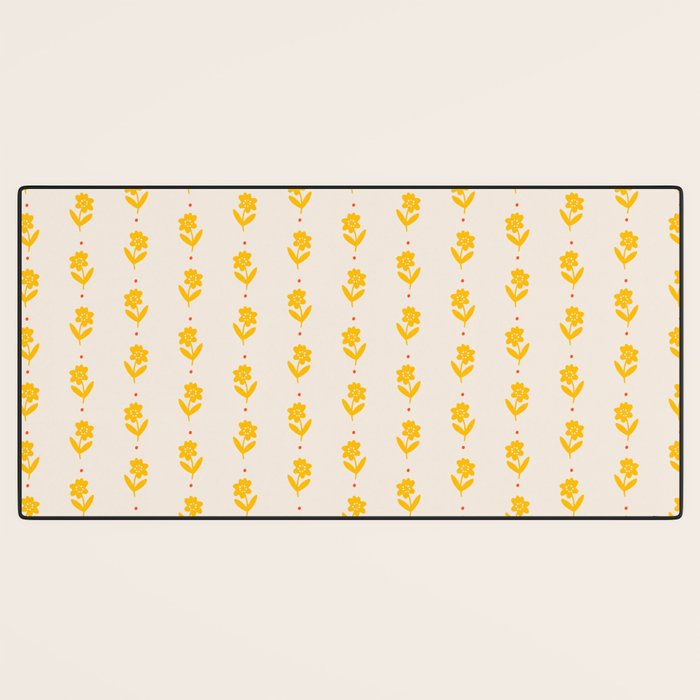 Simple Yellow - Floral pattern Desk Mat Gallery Image 3
