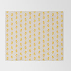 Simple Yellow - Floral pattern Throw Blanket Gallery Image 2