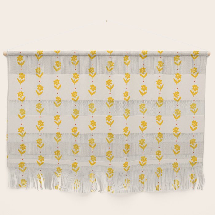Simple Yellow - Floral pattern Wall Hanging Gallery Image 1