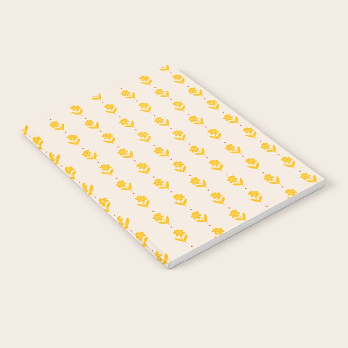 Simple Yellow - Floral pattern Notebook Gallery Image 2
