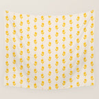 Simple Yellow - Floral pattern Wall Tapestry Gallery Image 4