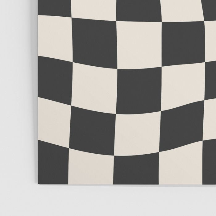 Black and White Wavy Checkered Pattern Poster Gallery Image 3