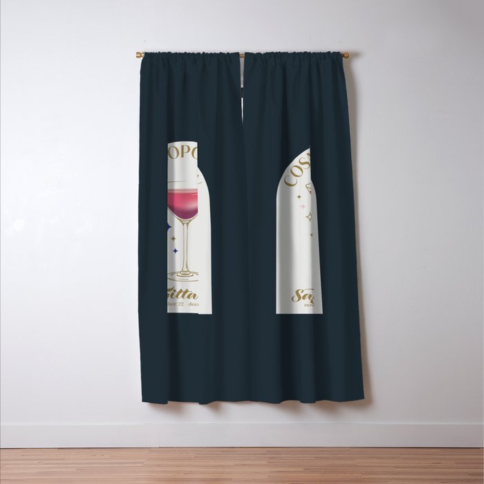 Cosmopolitan Cocktail Zodiac Sign Window Curtain Gallery Image 3