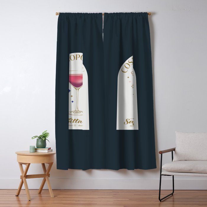 Cosmopolitan Cocktail Zodiac Sign Window Curtain Gallery Image 5