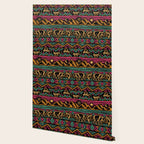 Mangatsika Mountain Stripe - Gold, pink, and teal Wallpaper Gallery Image 2