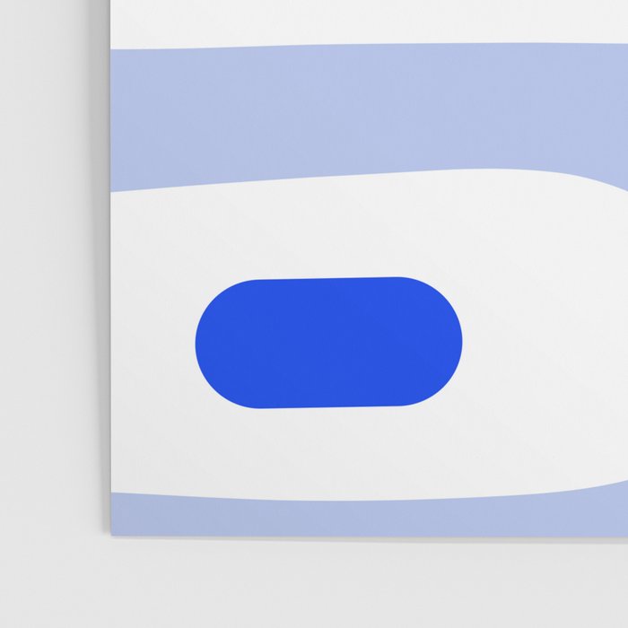 Mid Century Modern Piquet Abstract Pattern Royal Blue Light Blue White Poster Gallery Image 3