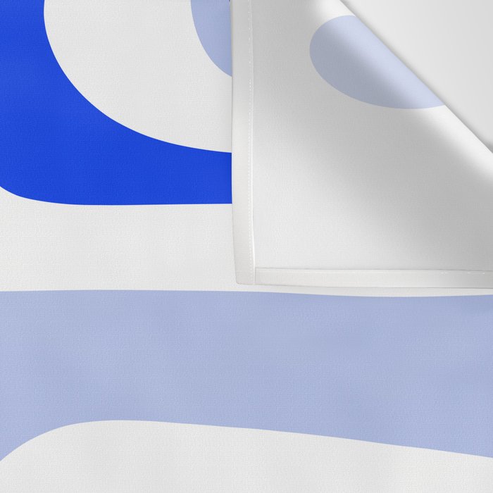 Mid Century Modern Piquet Abstract Pattern Royal Blue Light Blue White Wall Tapestry Gallery Image 3