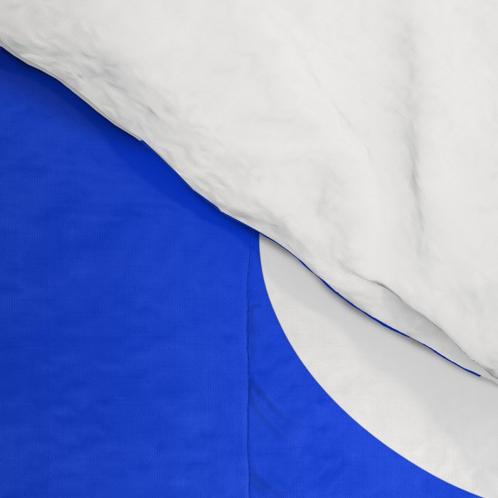 Mid Century Modern Piquet Abstract Pattern Royal Blue Light Blue White Comforter Gallery Image 4