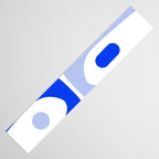 Mid Century Modern Piquet Abstract Pattern Royal Blue Light Blue White Table Runner Gallery Image 3