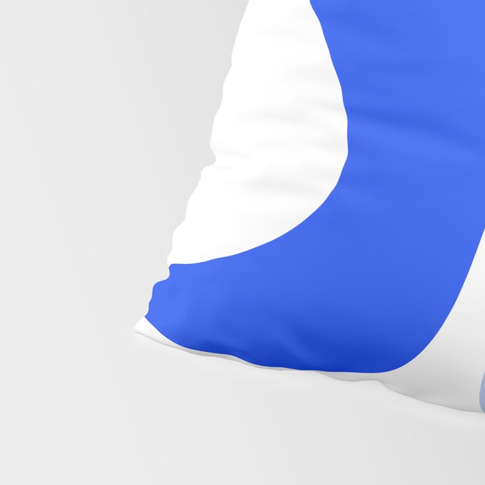 Mid Century Modern Piquet Abstract Pattern Royal Blue Light Blue White Pillow Sham Gallery Image 4