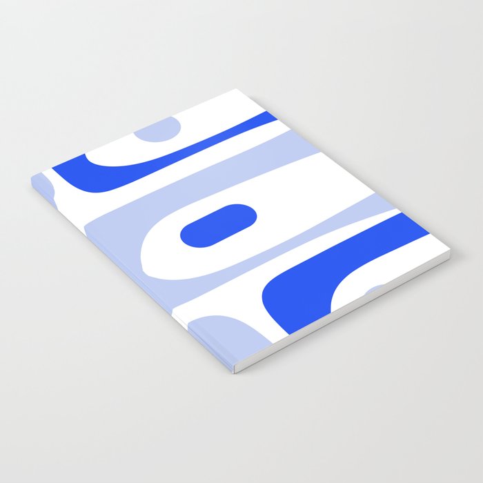 Mid Century Modern Piquet Abstract Pattern Royal Blue Light Blue White Notebook Gallery Image 2